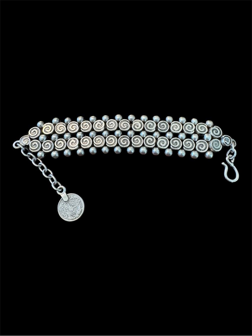 Oxidized Silver Plated Bangle: Ethnic Tribal Bohemian